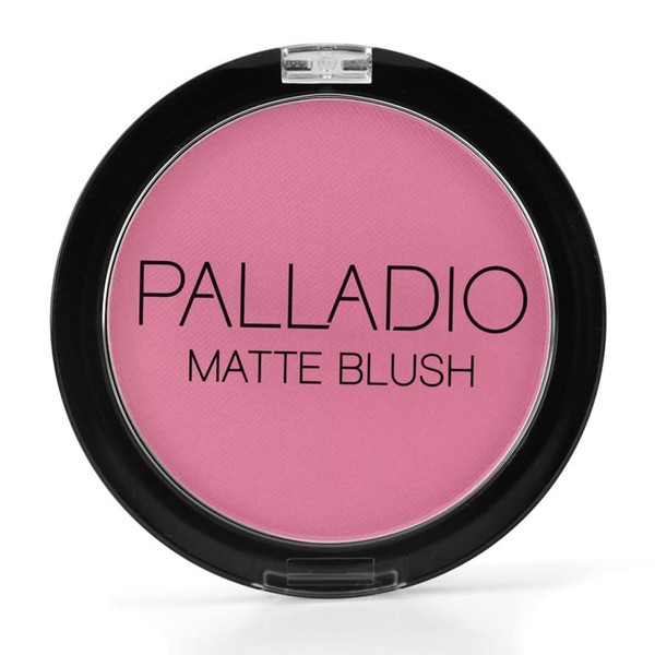 Palladio Matte Blush, Brushes onto Cheeks Smoothly, Soft Matte Look and Even Finish, Flawless Velvety Coverage, Effortless Blending Makeup, Flatters the Face, Convenient Compact, Bayberry