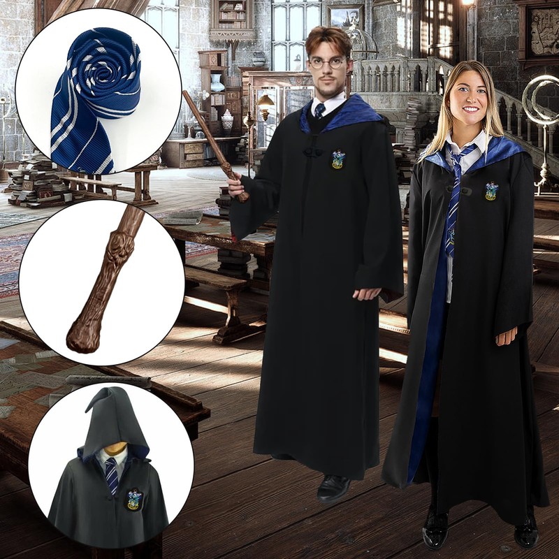 8-piece set magic robe, magician robe, wizard costume, wizard cosplay