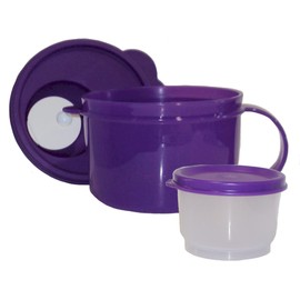Tupperware CrystalWave Mug Snack Cup Grape Purple Lunch Set