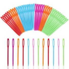 50 Pcs Large Eye Plastic Needles, 2.7inch/7cm Learning Needles, Yarn Needles Darning Needle Plastic Sewing Needles Tapestry Needles, Safety Lacing Needles for DIY Sewing Handmade Crafts