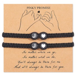 Dcfywl731 Initial Bracelets for Women Teen Girls Letter A-Z Braided Bracelets Heart Link Friend Sister Daughter Mother Gifts(J)