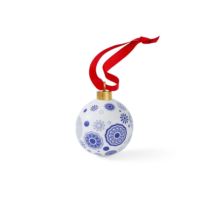 Spode Blue Italian 7 cm Ceramic Christmas Bauble - Spokes