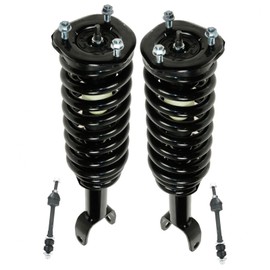 TRQ Front Suspension Kit Complete Strut & Coil Spring Assembly Sway Bar Stabilizer Link Compatible with 2005-2009 Dodge Dakota 2006-2009 Mitsubishi Raider