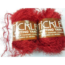 Sullivan's 2-10 balls TICKLE Yarn Lot CRIMSON RED Eyelash Eye Lash Fuzzy Fun Fur Sullivan's