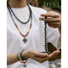 Bivei 108 Mala Beads Necklace 7 Chakra Semi-Precious Healing Gem