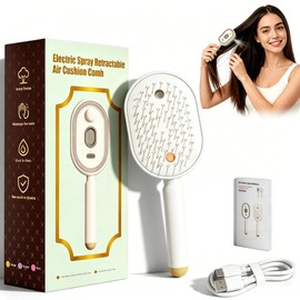 Electric Spray Air Cushion Massage Comb, Hair Brush with Water Spray