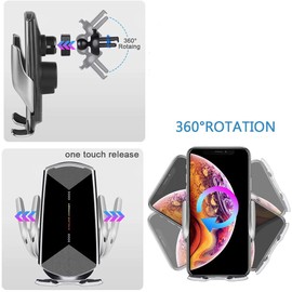 Q1 Smart Sensor Wireless Car Charger - Black