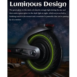 GLDYTIMES 10x2.5 Inches Luminous Green Electric Scooter Tire 60/70-6.5 Solid Tire Fit for Ninebot Max G30P G30LP~Gotrax G5 G6~Hiboy Max 3~Hover 1 Alpha~Zero10X~OKAI Neon Pro, 10" Replacement Wheel