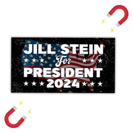 BAVAHA [7.5"x4.5"] Jill Stein For President 2024 Magnet Bumper Sticker Jill Stein 2024 Car Magnet Green Party Decal Political Presidential Election 2024 Gifts Vinyl Magnet Sticker For Car Truck Fridge