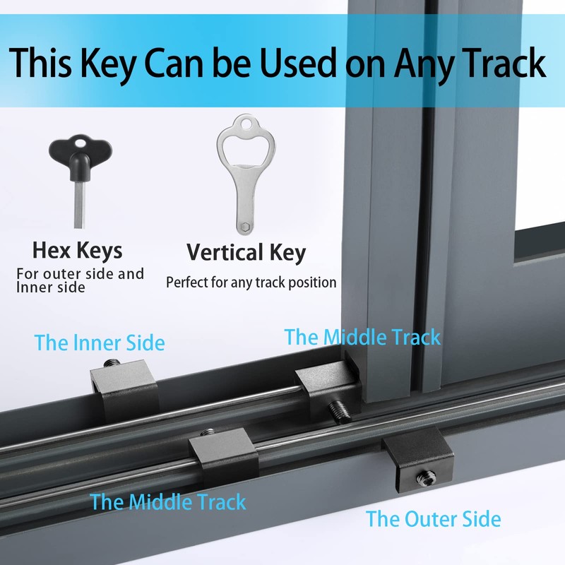 6 Sets Sliding Window Locks,Adjustable Window Lock With Key, Can