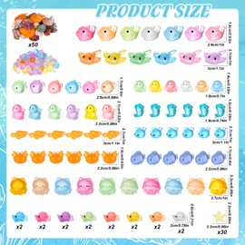 267 Pcs Mini Ocean Resin Animals, 125 Style Glow in The Dark Mini Sea Resin Figures Tiny Figures Miniature Plastic Animals Aquarium Ornaments Decorations for Fairy Garden Dollhouse Accessories