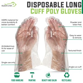 KLEEN CHEF 1050 PCS Plastic Disposable Gloves Small | Clear Disposable Gloves for Food Prep, Cooking, Cleaning, Food Handling