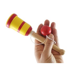 Curious Minds Busy Bags Set of 3 Wood Skill Game Toys - 1 Kendama, 1 Ball and Cup Catch Game, 1 Paddle Ball Score - Small Wood Ball and Cup Wooden Mexican Yo Yo Toy Yoyo Skill Trick Toy Kids Teens