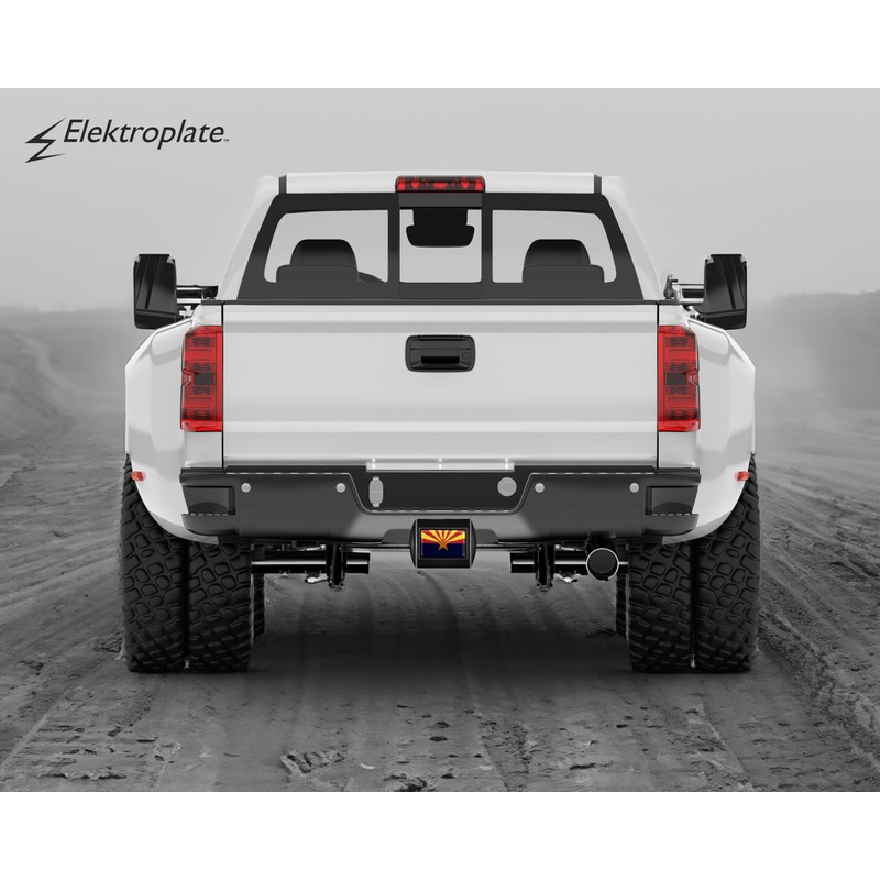 Elektroplate Arizona State Flag All Metal Black Hitch Cover for