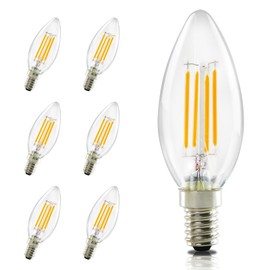 muyuua E14 LED Warmweiß Glühbirne - 6er Pack 4W Leuchtmittel Ersatz 40W Lampe 2700K Warmweiss Birne Kein Flimmern Energiesparlampe für Wohnzimmer Küchen Esstisch Bar Nicht Dimmbar (6)