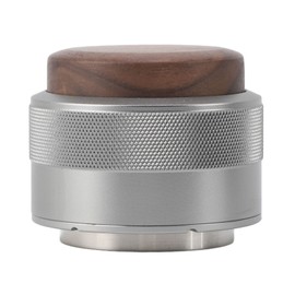 Coffee Distributor Tamper Constant Pressure 304 Stainless Steel Wood Handle Coffee Leveler for Coffee Brewing 51mm (Silver)