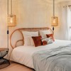 YXTH Plug in Pendant Light, Rattan Hanging Lights with Plug