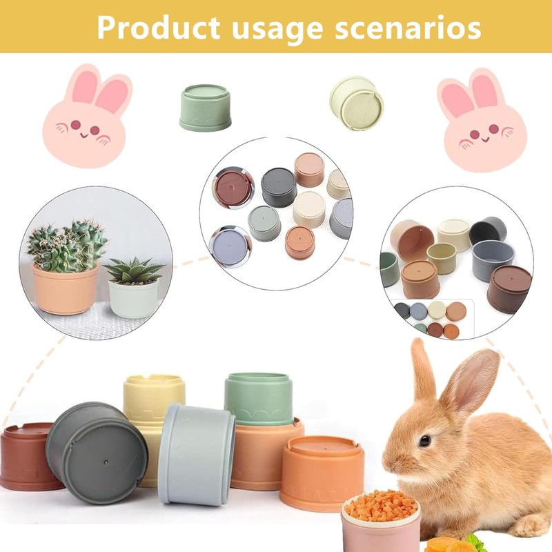 8 PCS Stacking Cups, Rabbit Stacking Cups, Stacking Cups for