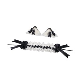 perfeclan Lolita Hair Accessories Maid Cute Lace Headband for Party Supplies Fancy Dress, Black