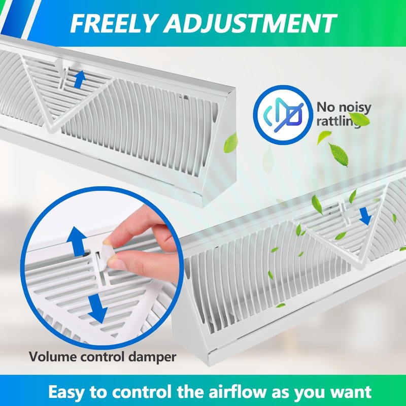 Flowild 15 Inch Baseboard Register (Duct Opening Size) - Baseboard