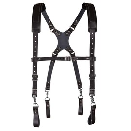 STAMESKY Leather Stronghold Suspension System | Tool Belt Suspenders | Tool Belt Shoulder Strap | Fully Adjustable Padded Leather Tool Belt Suspenders | Padded Tool Belt | Leather Suspenders for Work