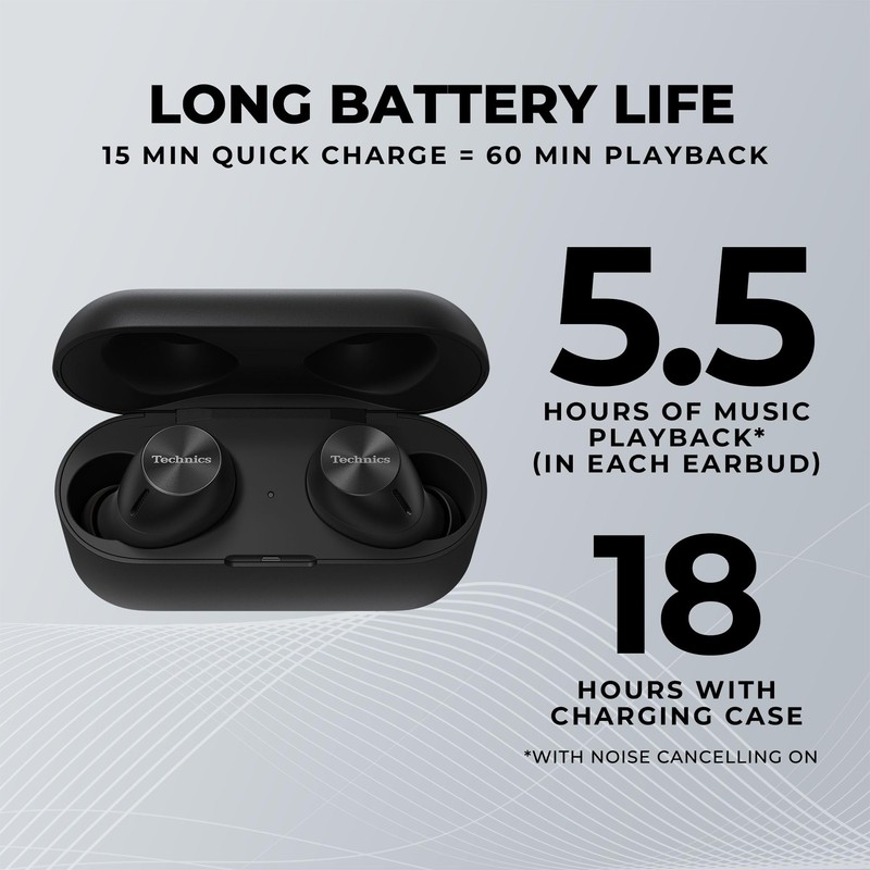 Technics HiFi True Wireless Multipoint Bluetooth Earbuds II, Active Noise