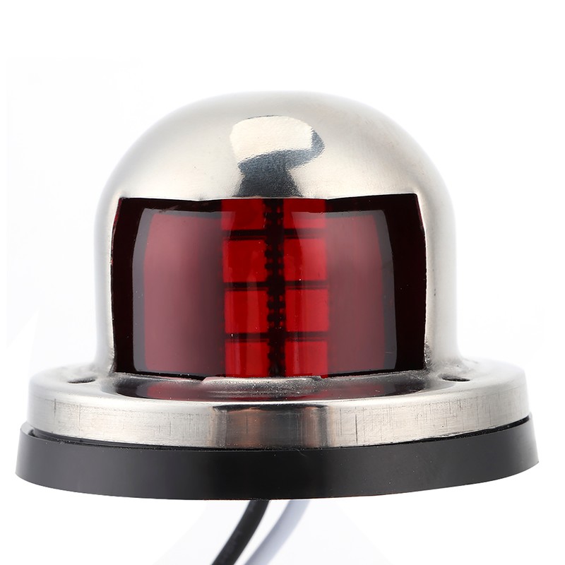 2pcs 12V Red Green LED Navigation Lights Stainless Steel Sailing