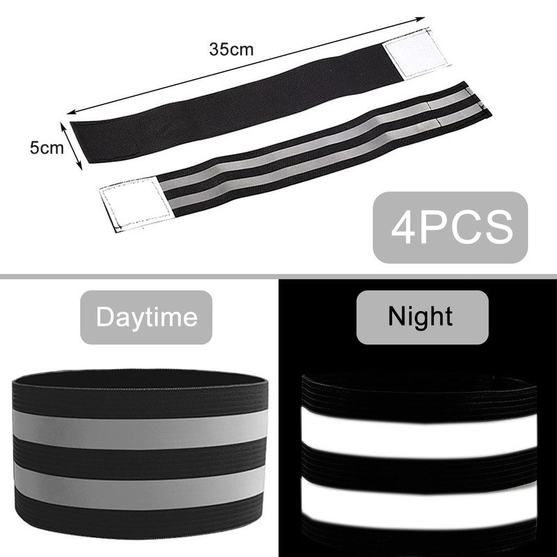 GeekerChip Pack of 4 Reflective Bands, Universal Double Reflective Bands,