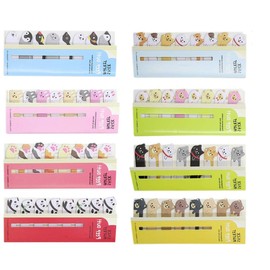 Sticky Notes, Cute Animal Bookmark, DIY Notepad, Paper Stationery, Sticky Notes, Hyokkori, Large Assembly, 8 Types x 160 Sheep, Set of 1280, Luxury Headlines (Cat Hands, Rabbits, Dogs, Sheep, Panda, Bear, Sea Creatures, Cats)