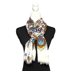 Humble Hilo Vector Art Fashion Scarf (Purple Medallion, Medium)