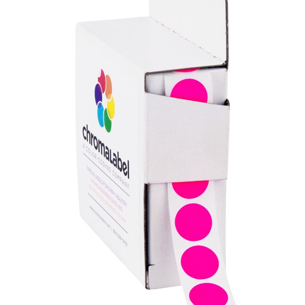 ChromaLabel 1/2 Inch Round Permanent Color-Code Dot Stickers, 1000 per