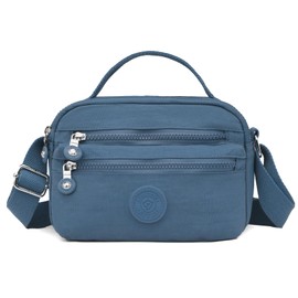 JANKS Women's Waterproof Crossbody Bag Crossbody Bag Nylon Multiple Compartments, blue, 7,1 pulgadas, extra grande