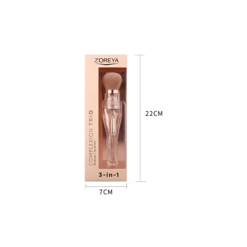 Zoreya Cosmetics Brocha Pára Maquillaje 3 En 1 Zoreya