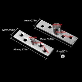 2 Piezas Bisagra Pivotante para Puerta, Bisagra de 360 Grados Ocultas de acero inoxidable
