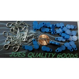 JQG 30 1/10TH SCALE RC CAR BODY CLIP PIN BLUE PULL TABS 30 CLIPS INCLUDED