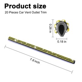 SINGARO 10 Pieces Car Air Conditioner Bling Air Outlet Decorative Strips, Shiny Rhinestone Bendable Decorative Strips, Universal for Most Air Outlets, Car Interior Accessories(Yellow)
