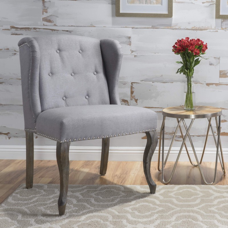 Christopher Knight Home Niclas Accent Chair, Light Grey
