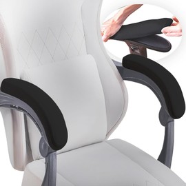 FYTXSZ Chair Covers Spandex Office Computer Chair Cover Stretch Removable Washable Rotate Swivel Chair Protective Covers (Chair Armrest Covers 1 Pair Black-L)