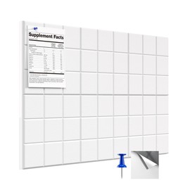 MaxGear Nine-Grid Cork Board 36" x 24" Self-Adhesive Pin Board, 6 Pack White Felt Bulletin Board Tiles, Wall Panels Alternative with Pushpins for Office, Home Photo Meno, School Decor