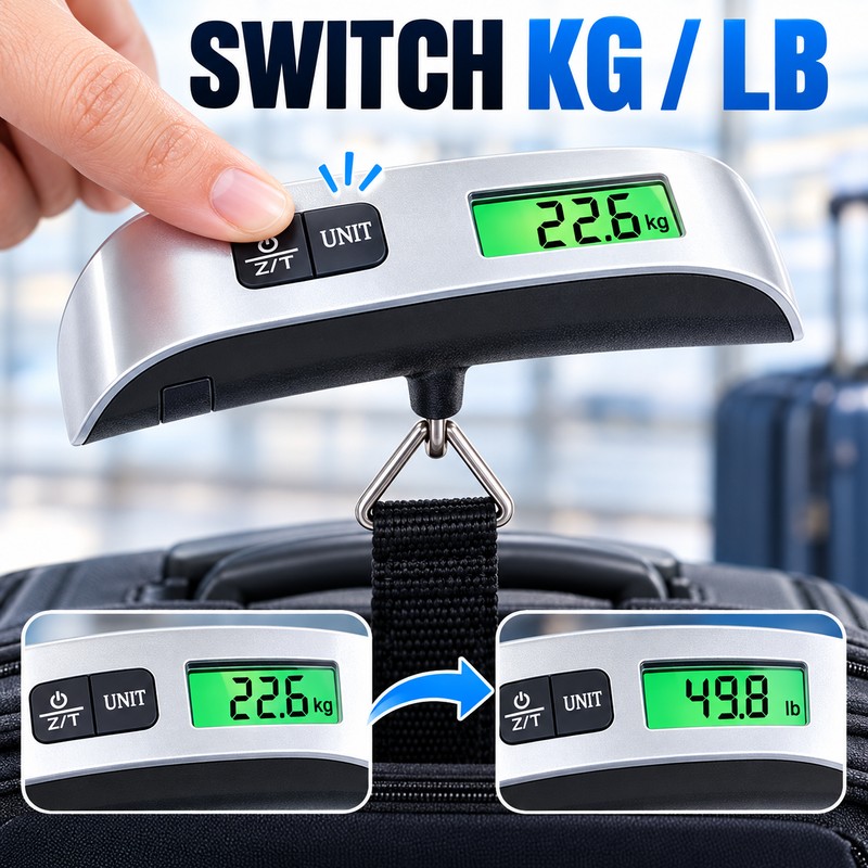 2-Pack Portable Digital Luggage Scales with LCD Display, 110 lb/50