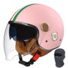 Double Visor Open Face Motorcycle Helmet Retro Jet Helmet Half