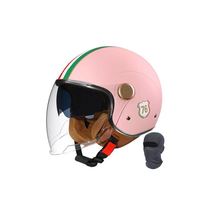 Double Visor Open Face Motorcycle Helmet Retro Jet Helmet Half