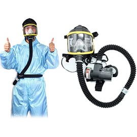 Lumirio Full Face Gas Mask, Electric Constant Flow Supplied Air Respirator, 2-Gear Adjustable Respirator Mask