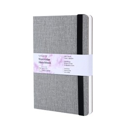 tumuarta Watercolour Sketchbook, 300 g, 100% Cotton, 19 x 13 cm, 24 Sheets, 48 Pages, Fine Grain, Acid Free, Watercolour Book, Watercolour Notebook for Use as a Travel Sketchbook
