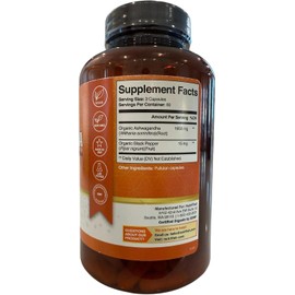 NutriFlair Organic Ashwagandha Root Extract - with Organic Black Pepper - Stress and Mood Support - Powerful Adaptogenic Benefits and Overall Health - Made in USA