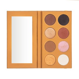 Aura by Helena Coelho Lidschattenpalette für Damen, hochpigmentiert und langanhaltend, 8 Farben, 3 Texturen: matt, glänzend und super glänzend, 4 g