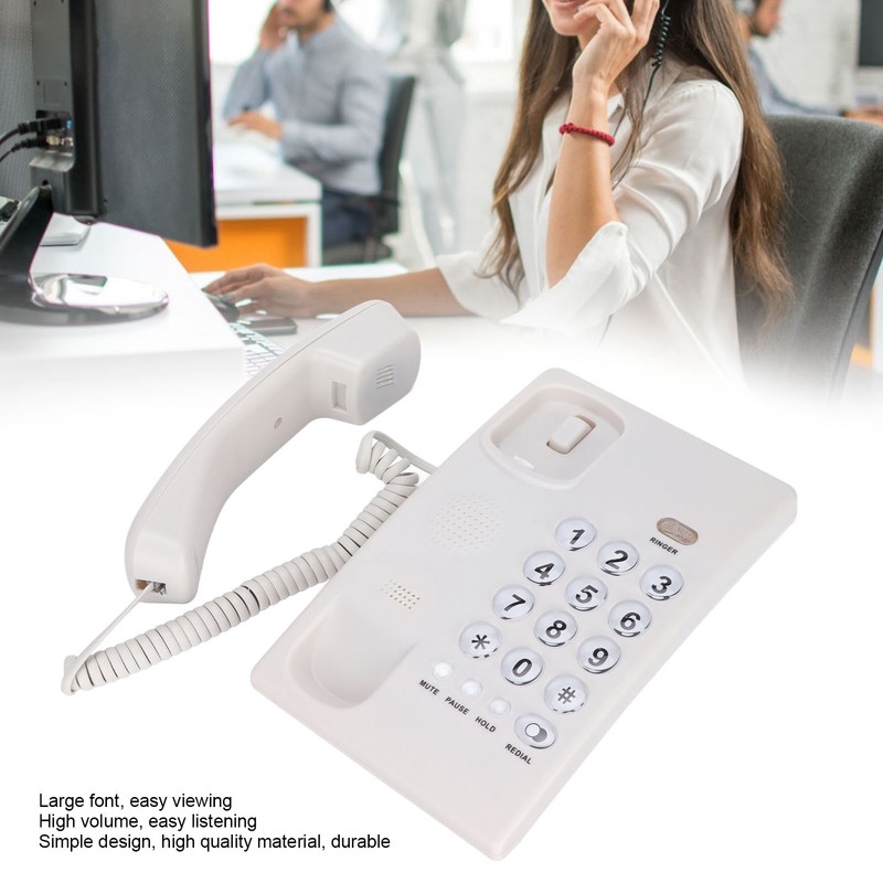 KXT504 Desktop Corded Telephone Multifunctional Large Button Landline Phone for