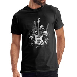 Men’s Vintage Y2K Rock Band Shirt for Men Skull Punk Metal Graphic Tee (US, Alpha, X-Large, Regular, Regular, Black)