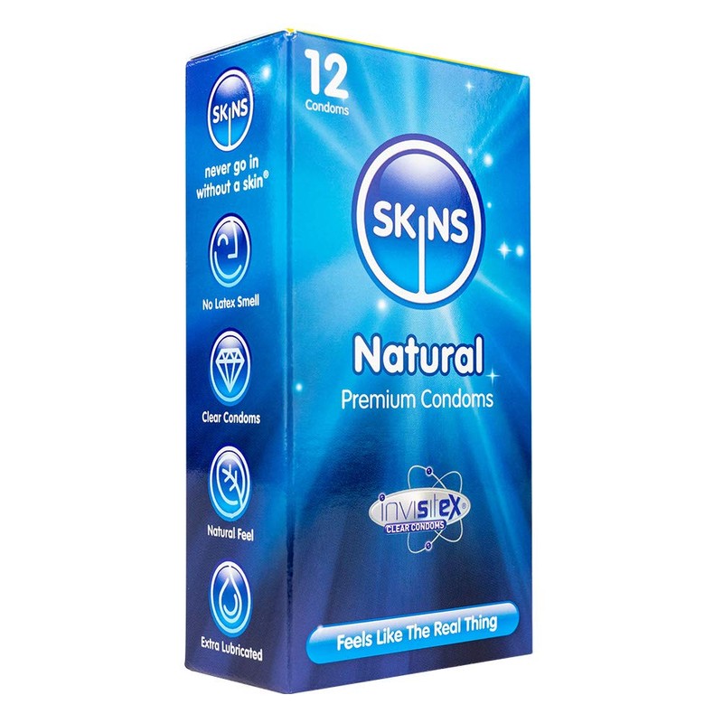 Skins Natural Premium Kondome, Ultra-Clear, 12er Pack