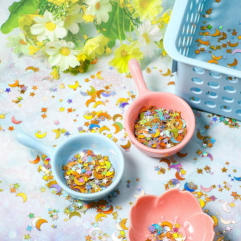 60 G/ 2.1 oz Holographic Star and Moon Glitter Confetti